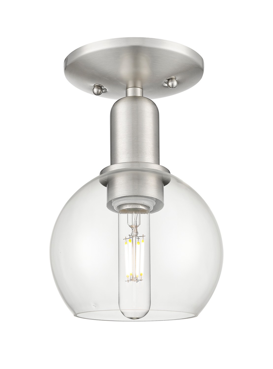 One Light Semi-Flush Mount by Innovations - Arcadia Collection, Brushed Satin Nickel Finish - 716-1C-SN-G122-6