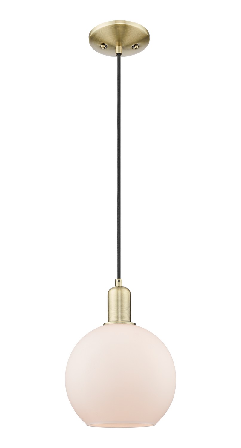 One Light Mini Pendant by Innovations - Arcadia Collection, Antique Brass Finish - 716-1P-AB-G121-8