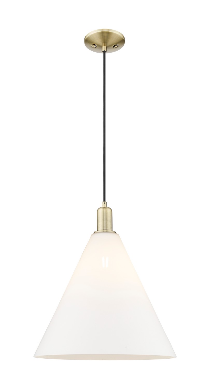One Light Mini Pendant by Innovations - Arcadia Collection, Antique Brass Finish - 716-1P-AB-GBC-161