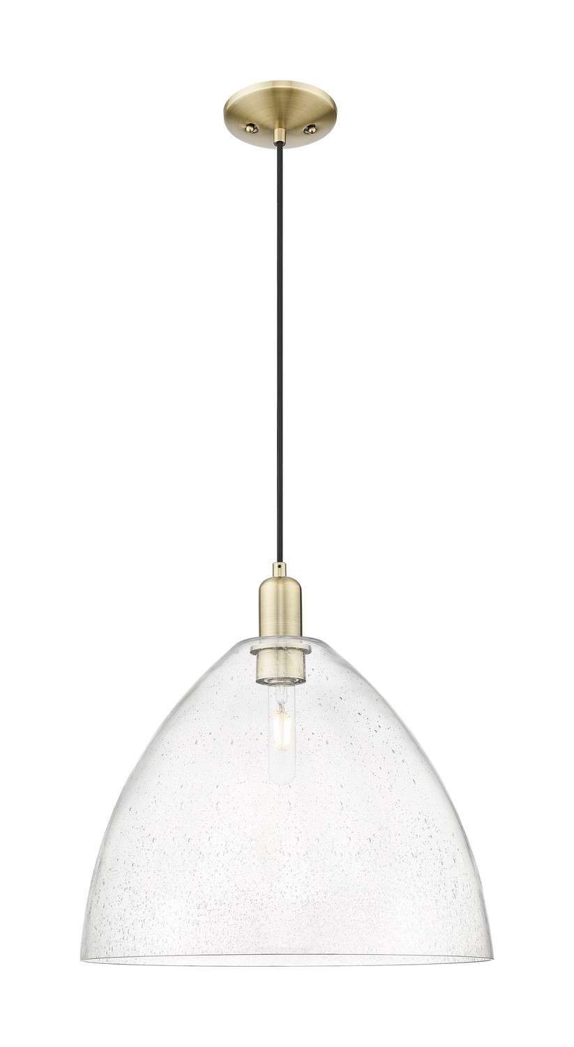 One Light Mini Pendant by Innovations - Arcadia Collection, Antique Brass Finish - 716-1P-AB-GBD-164