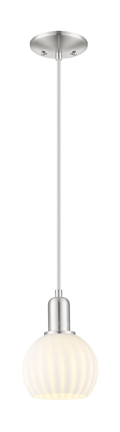 One Light Mini Pendant by Innovations - Arcadia Collection, Brushed Satin Nickel Finish - 716-1P-SN-G1217-6WV