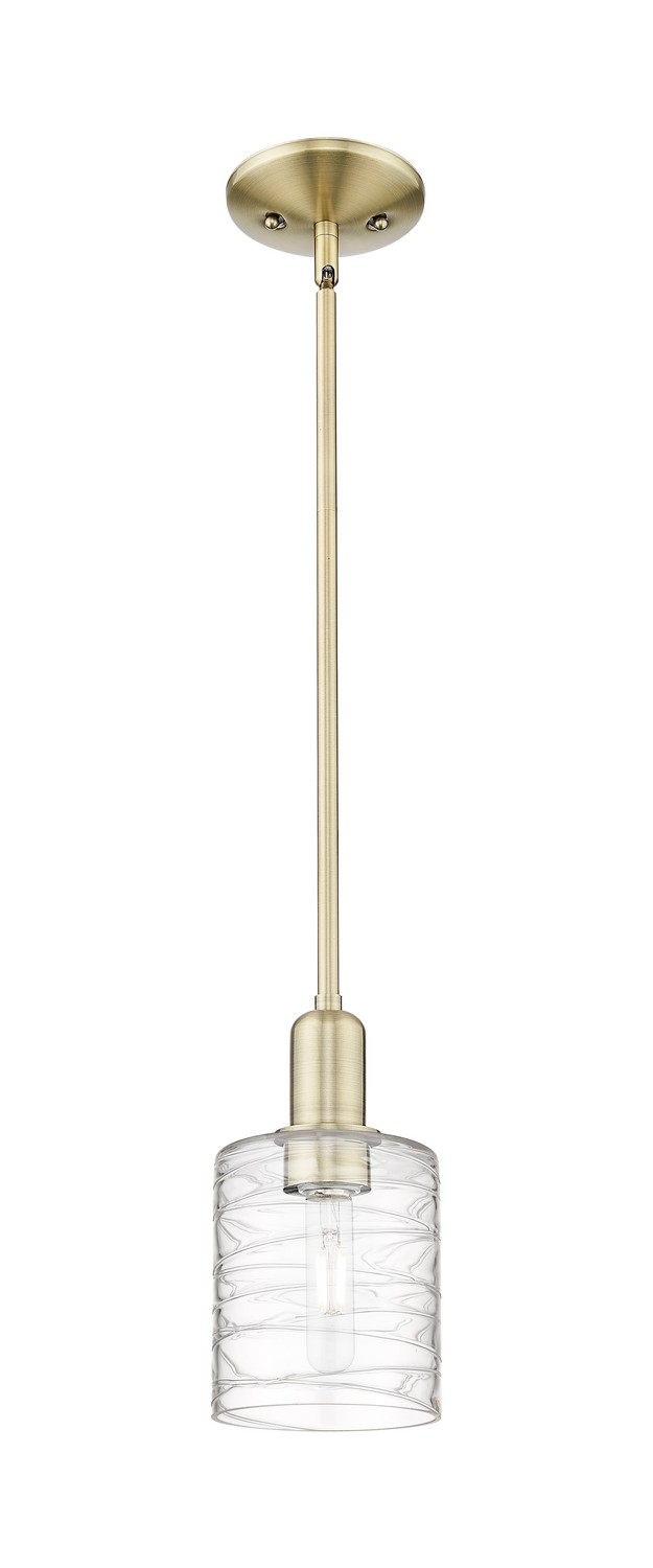 One Light Mini Pendant by Innovations - Arcadia Collection, Antique Brass Finish - 716-1S-AB-G1113