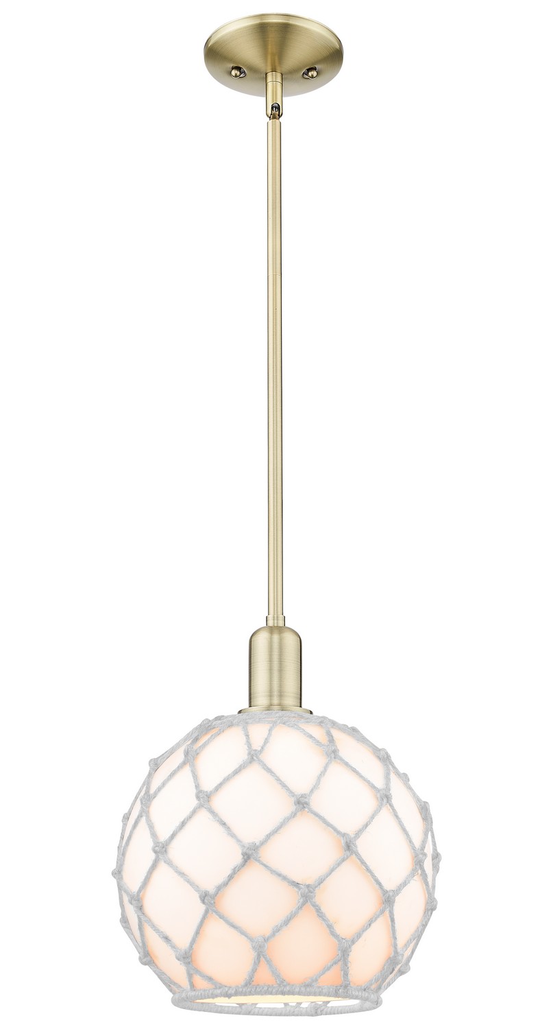 One Light Mini Pendant by Innovations - Arcadia Collection, Antique Brass Finish - 716-1S-AB-G121-10RW