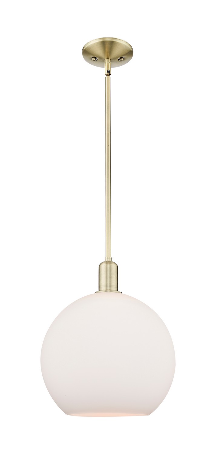 One Light Mini Pendant by Innovations - Arcadia Collection, Antique Brass Finish - 716-1S-AB-G121-12