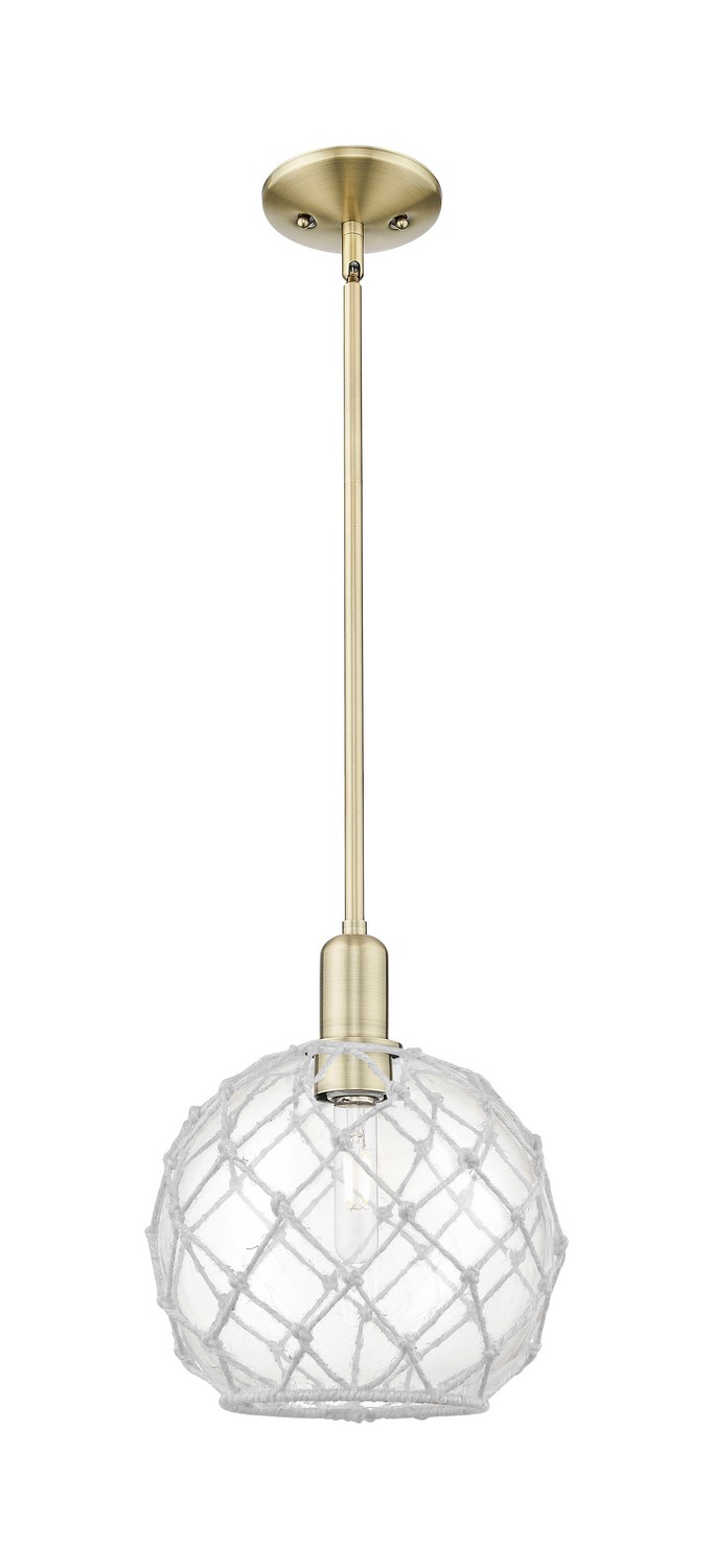 One Light Mini Pendant by Innovations - Arcadia Collection, Antique Brass Finish - 716-1S-AB-G122-10RW