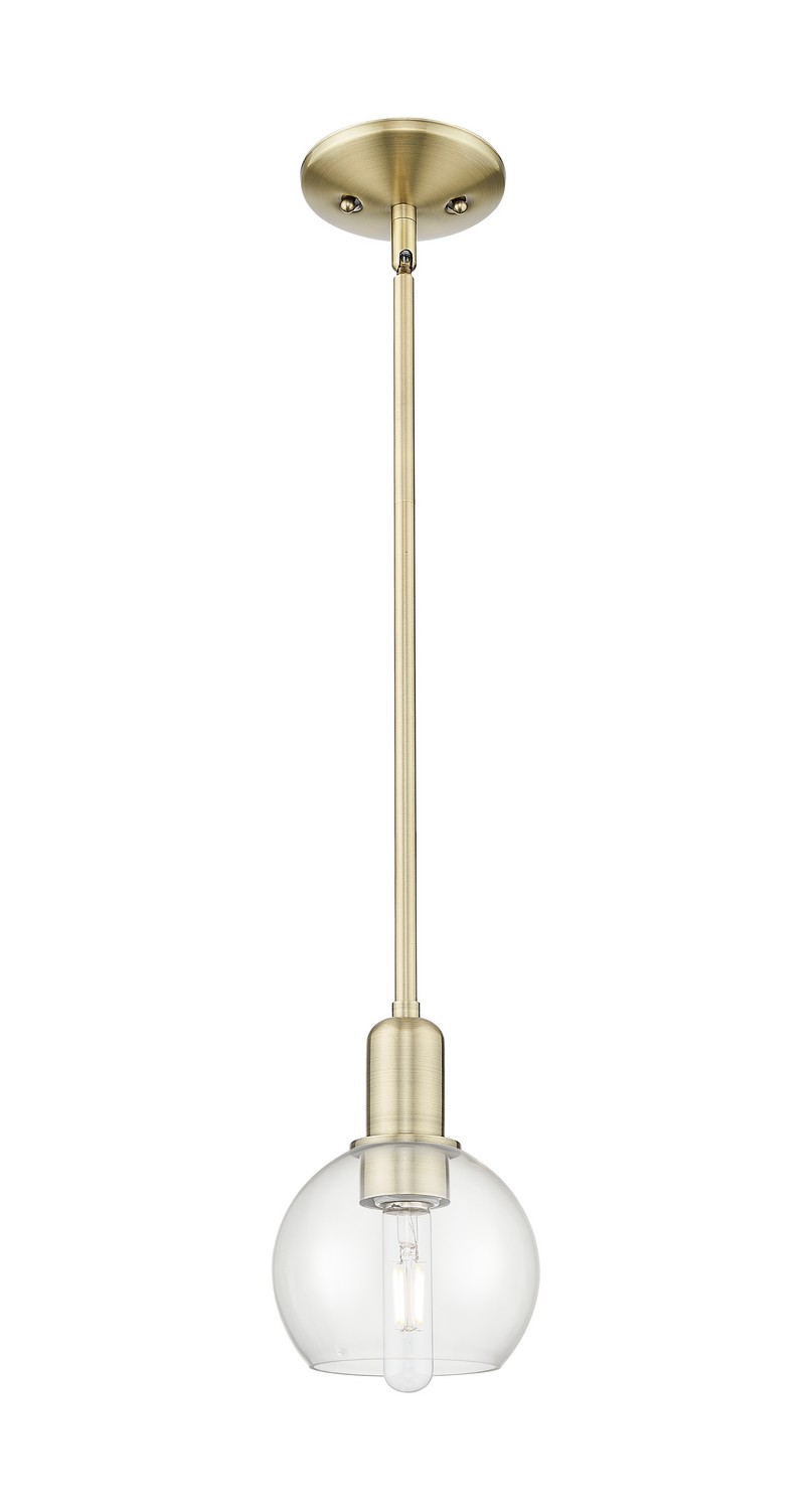 One Light Mini Pendant by Innovations - Arcadia Collection, Antique Brass Finish - 716-1S-AB-G122-6