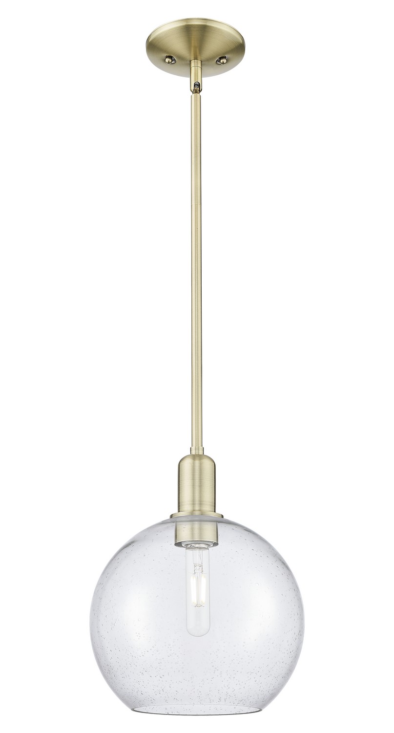 One Light Mini Pendant by Innovations - Arcadia Collection, Antique Brass Finish - 716-1S-AB-G124-10