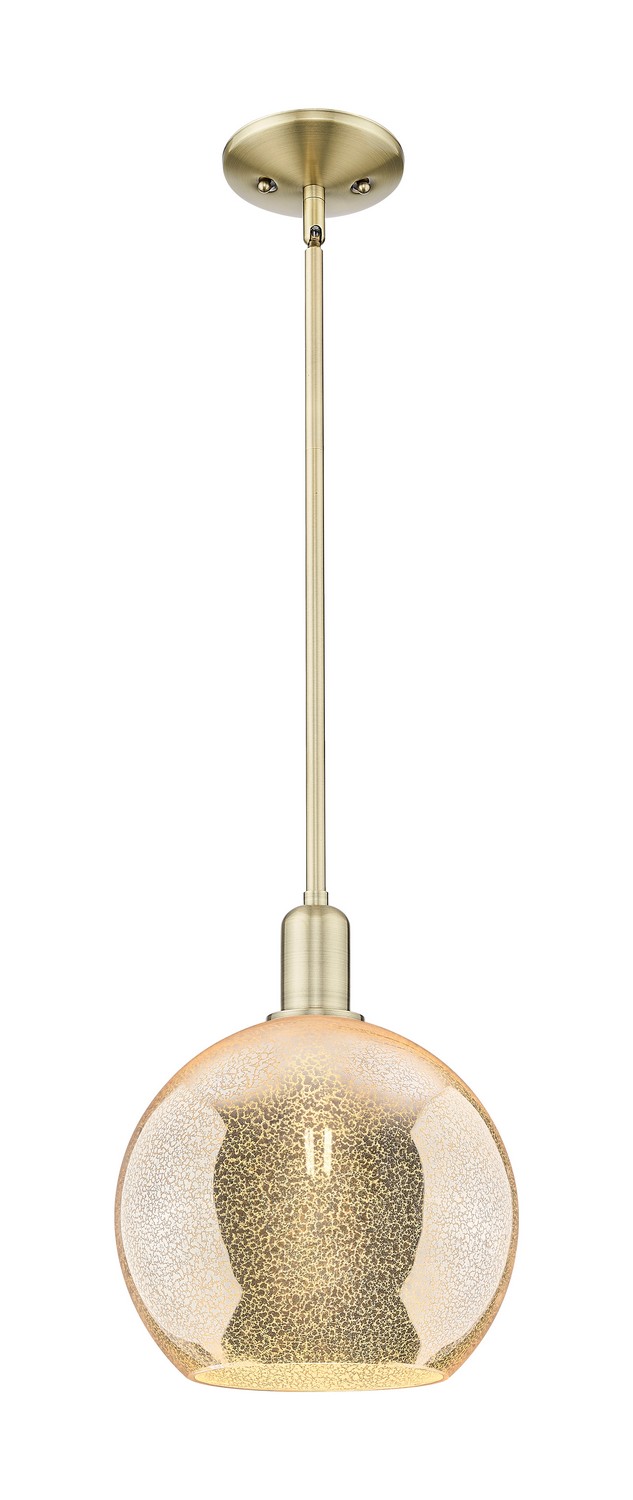 One Light Mini Pendant by Innovations - Arcadia Collection, Antique Brass Finish - 716-1S-AB-G128-10