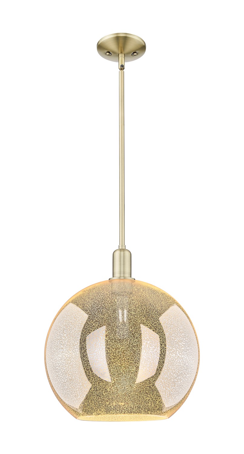 One Light Mini Pendant by Innovations - Arcadia Collection, Antique Brass Finish - 716-1S-AB-G128-12