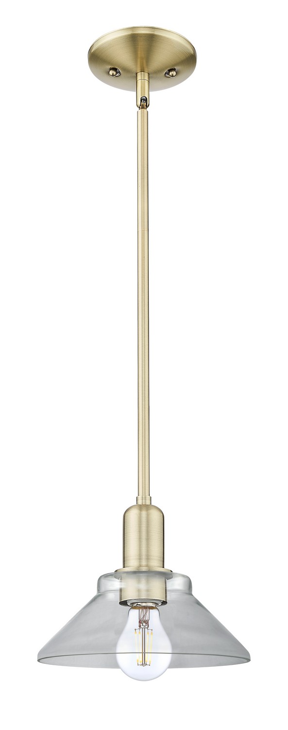 One Light Mini Pendant by Innovations - Arcadia Collection, Antique Brass Finish - 716-1S-AB-G132