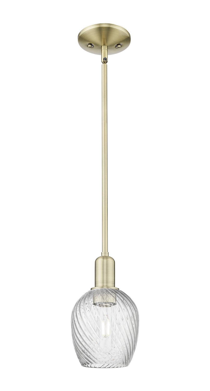One Light Mini Pendant by Innovations - Arcadia Collection, Antique Brass Finish - 716-1S-AB-G292