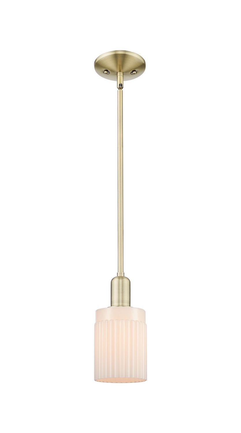 One Light Mini Pendant by Innovations - Arcadia Collection, Antique Brass Finish - 716-1S-AB-G341