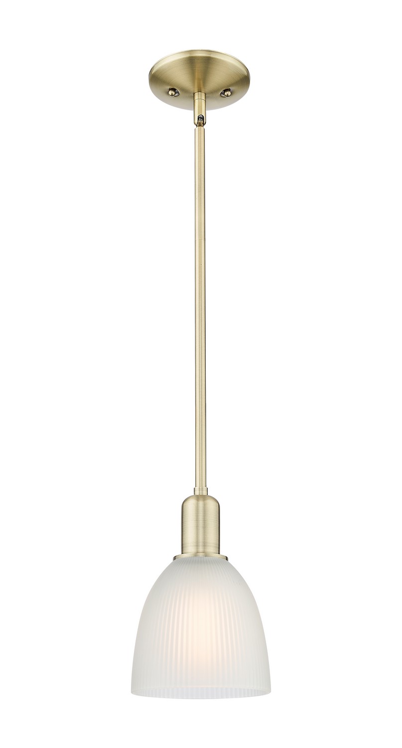 One Light Mini Pendant by Innovations - Arcadia Collection, Antique Brass Finish - 716-1S-AB-G381