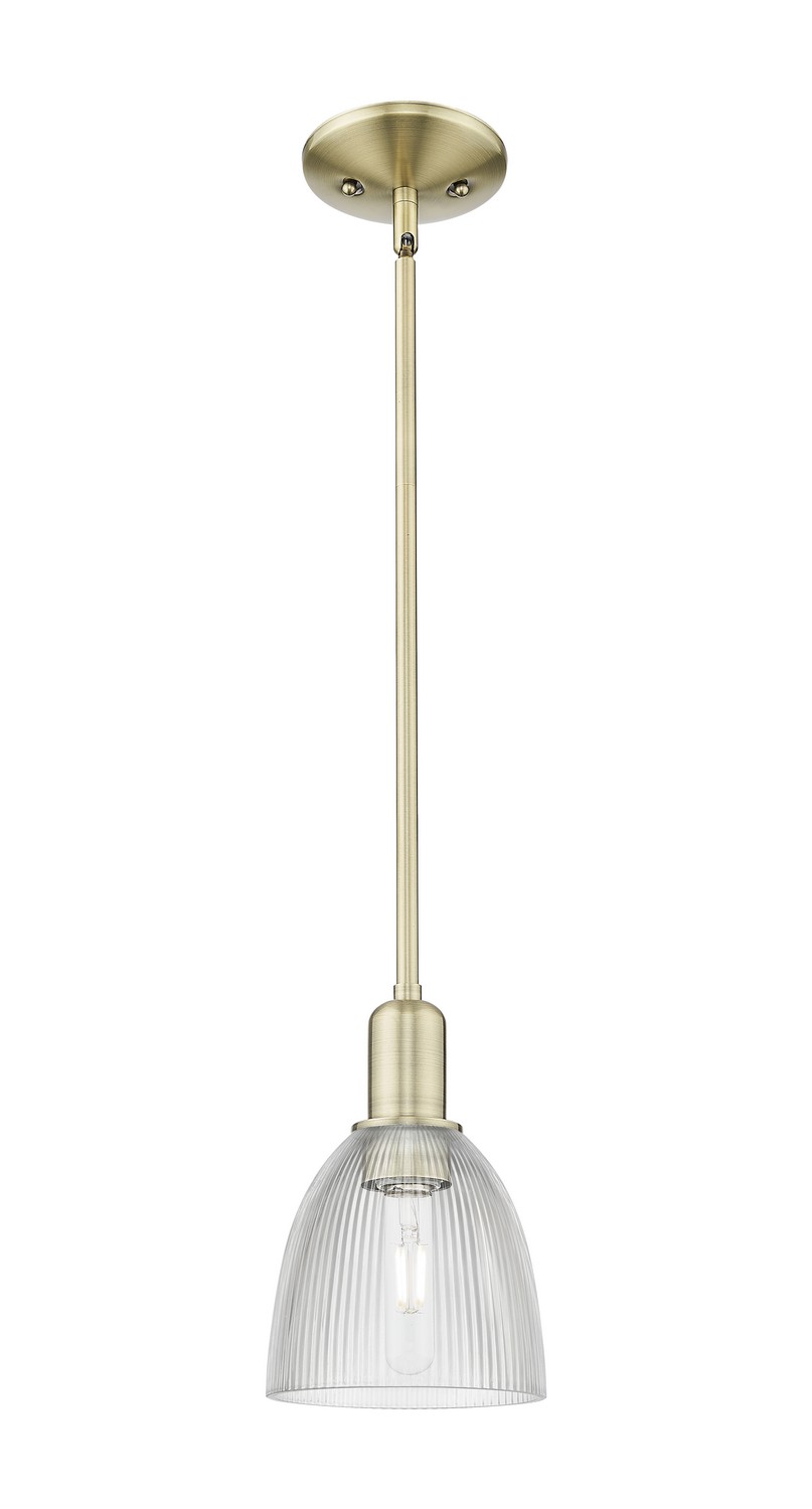 One Light Mini Pendant by Innovations - Arcadia Collection, Antique Brass Finish - 716-1S-AB-G382