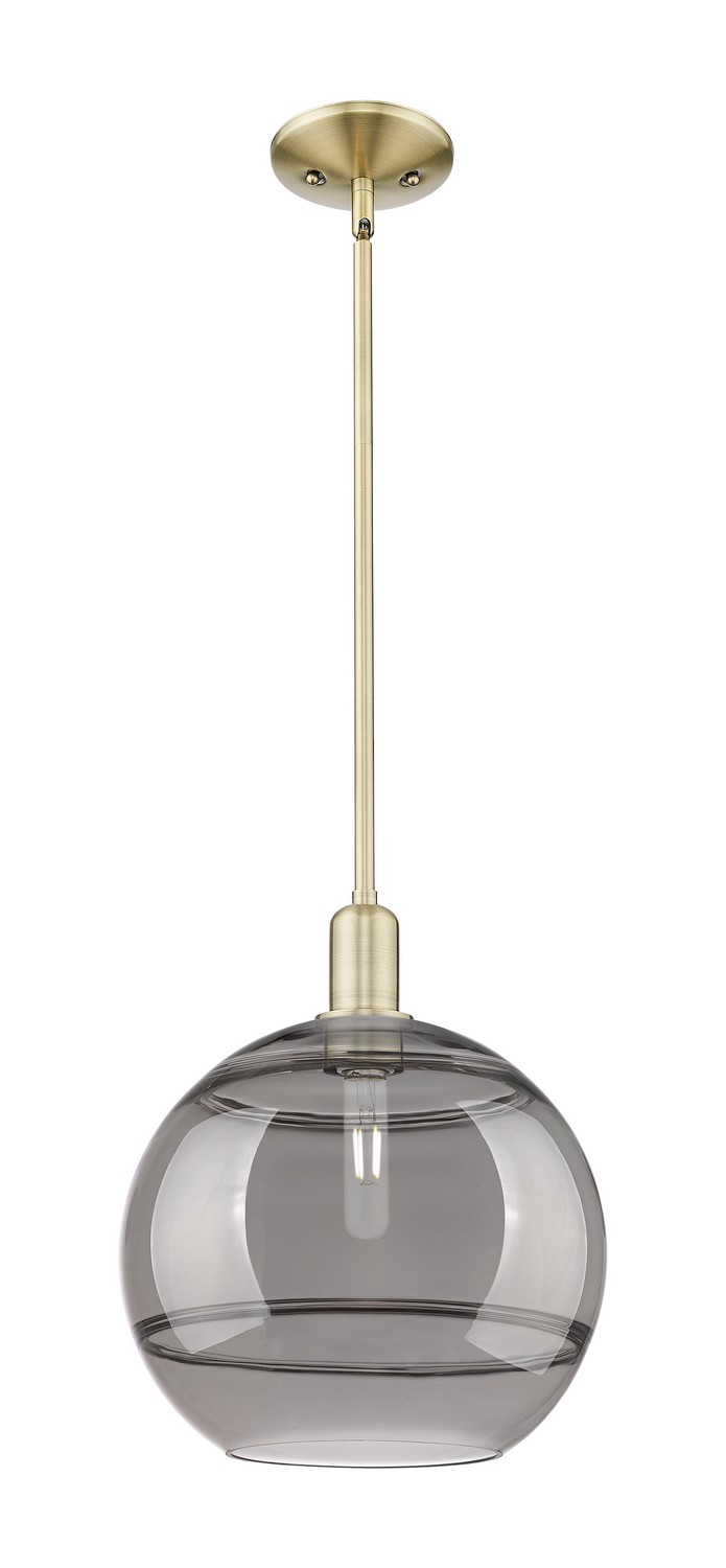 One Light Mini Pendant by Innovations - Arcadia Collection, Antique Brass Finish - 716-1S-AB-G556-12SM