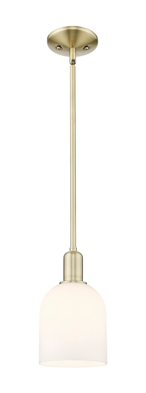 One Light Mini Pendant by Innovations - Arcadia Collection, Antique Brass Finish - 716-1S-AB-G558-6GWH