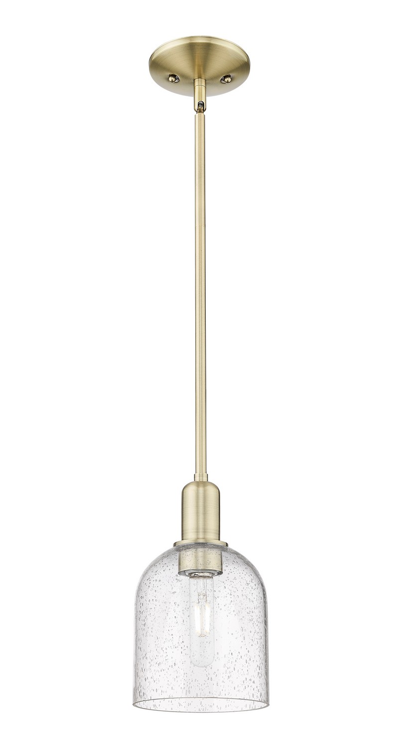 One Light Mini Pendant by Innovations - Arcadia Collection, Antique Brass Finish - 716-1S-AB-G558-6SDY