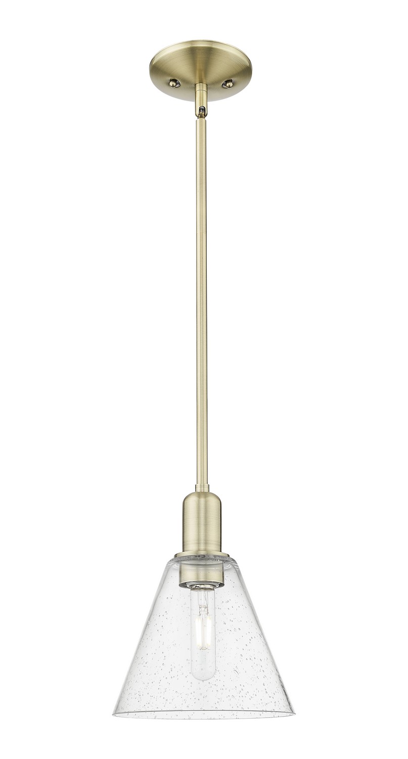 One Light Mini Pendant by Innovations - Arcadia Collection, Antique Brass Finish - 716-1S-AB-GBC-84