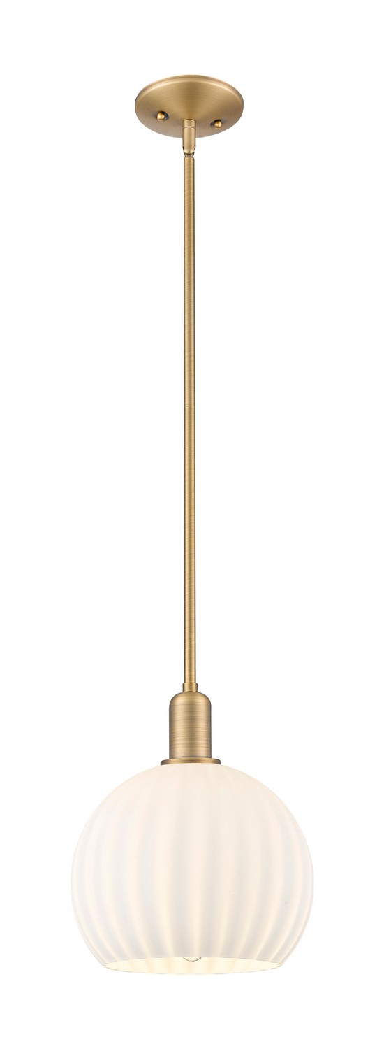 One Light Mini Pendant by Innovations - Arcadia Collection, Brushed Brass Finish - 716-1S-BB-G1217-10WV