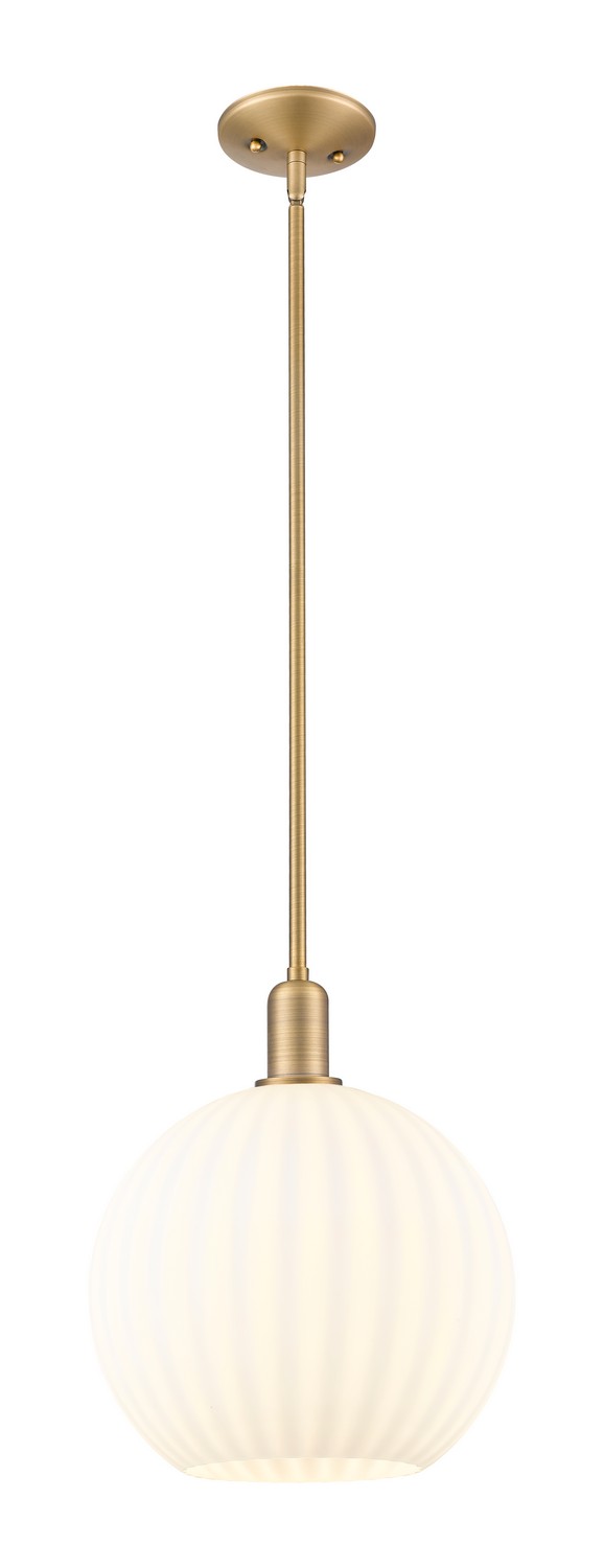 One Light Mini Pendant by Innovations - Arcadia Collection, Brushed Brass Finish - 716-1S-BB-G1217-12WV