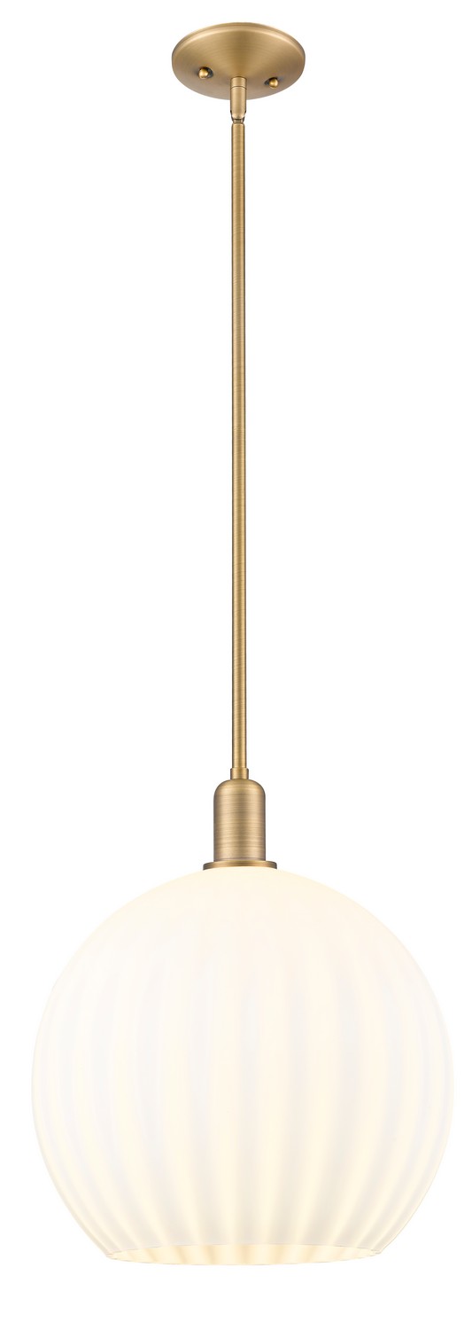 One Light Mini Pendant by Innovations - Arcadia Collection, Brushed Brass Finish - 716-1S-BB-G1217-14WV