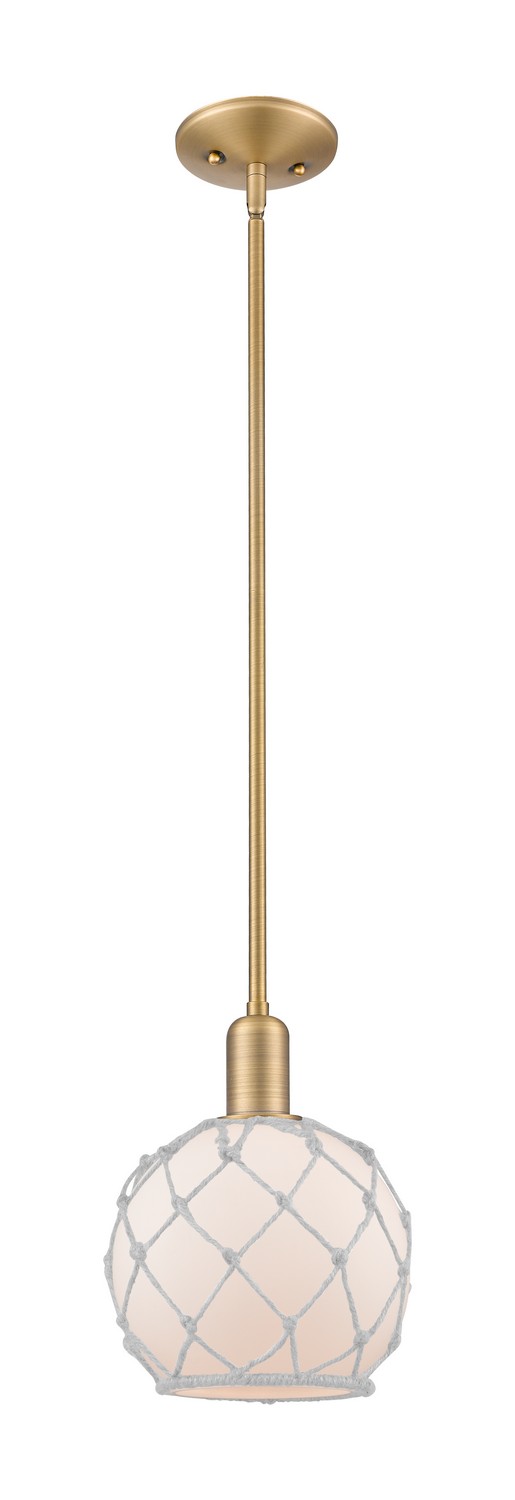 One Light Mini Pendant by Innovations - Arcadia Collection, Brushed Brass Finish - 716-1S-BB-G121-8RW
