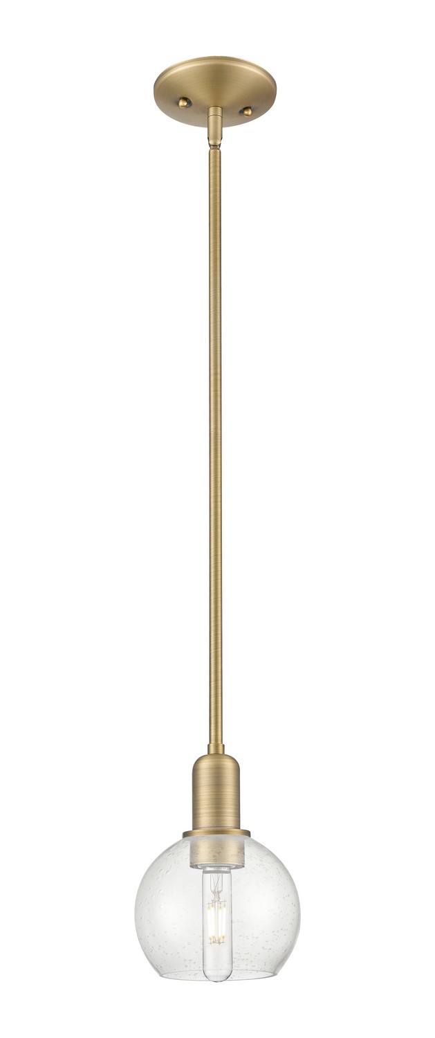 One Light Mini Pendant by Innovations - Arcadia Collection, Brushed Brass Finish - 716-1S-BB-G124-6