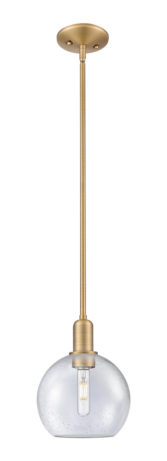 One Light Mini Pendant by Innovations - Arcadia Collection, Brushed Brass Finish - 716-1S-BB-G124-8