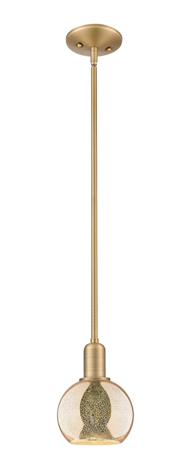 One Light Mini Pendant by Innovations - Arcadia Collection, Brushed Brass Finish - 716-1S-BB-G128-6