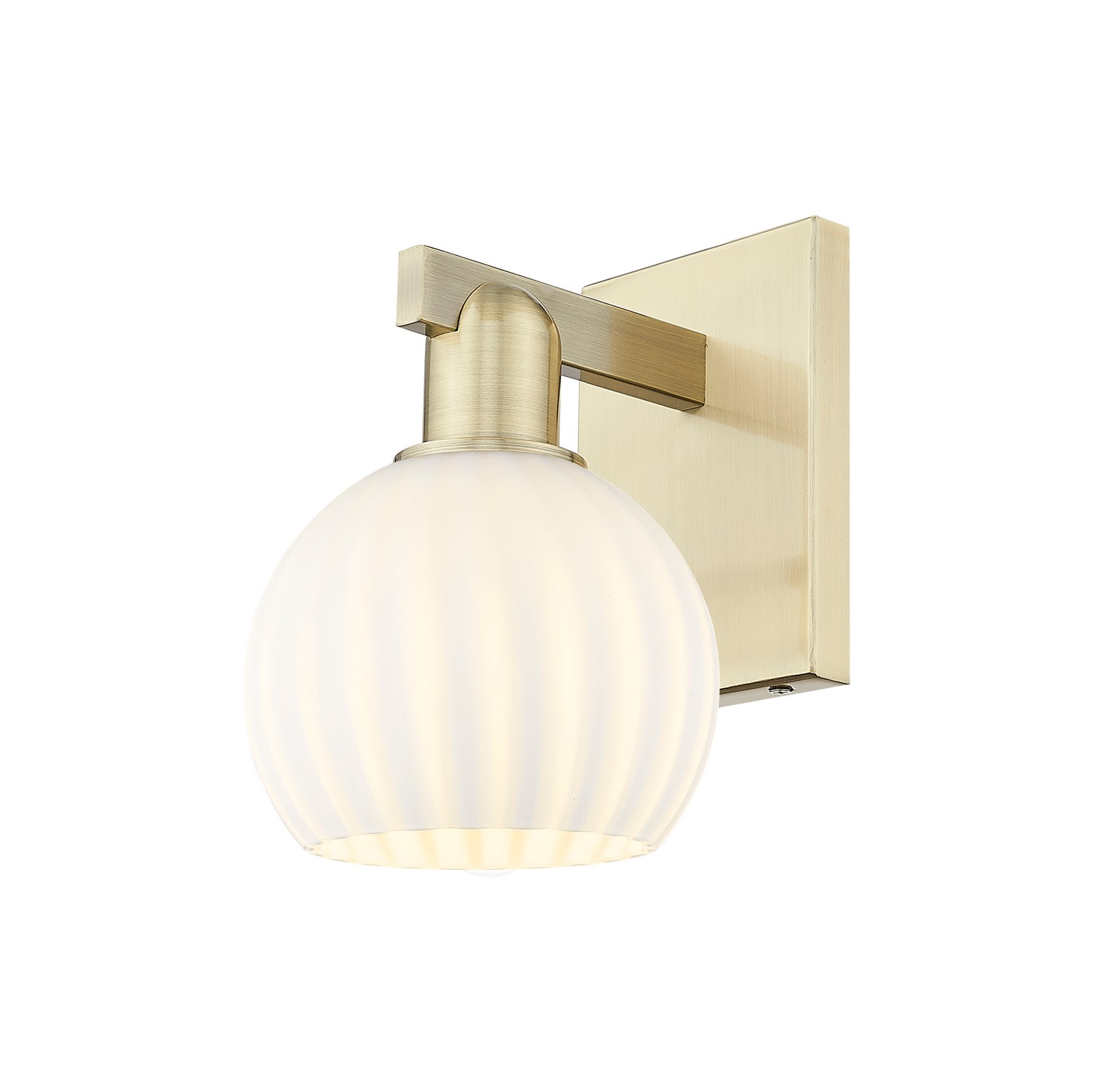 One Light Wall Sconce by Innovations - Arcadia Collection, Antique Brass Finish - 716-1W-AB-G1217-6WV