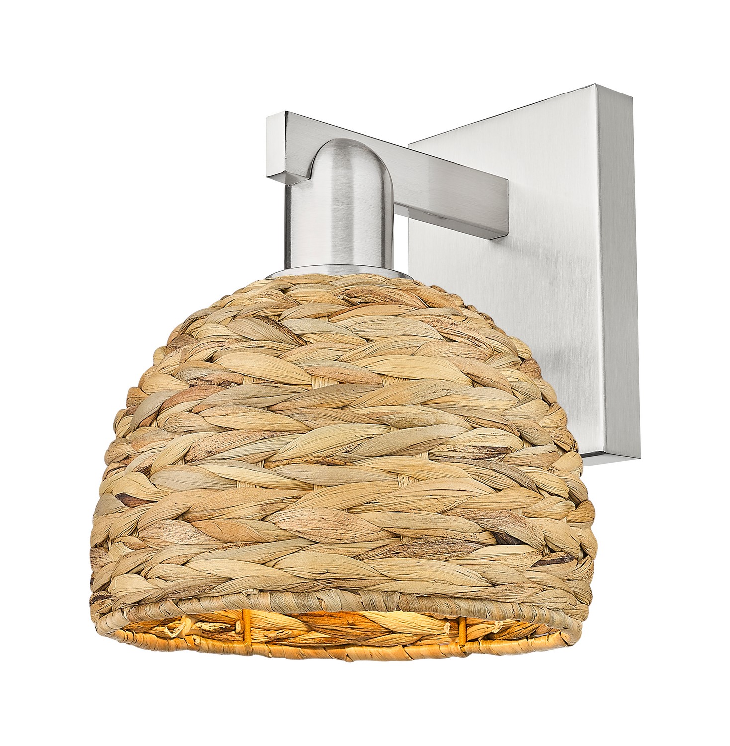 One Light Wall Sconce by Innovations - Arcadia Collection, Brushed Satin Nickel Finish - 716-1W-SN-RBD-8-NAT