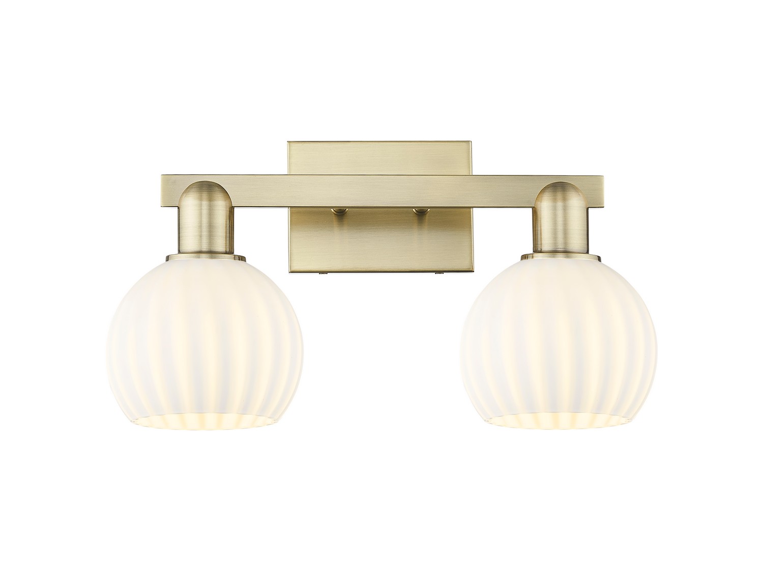 Two Light Bath Vanity by Innovations - Arcadia Collection, Antique Brass Finish - 716-2W-AB-G1217-6WV
