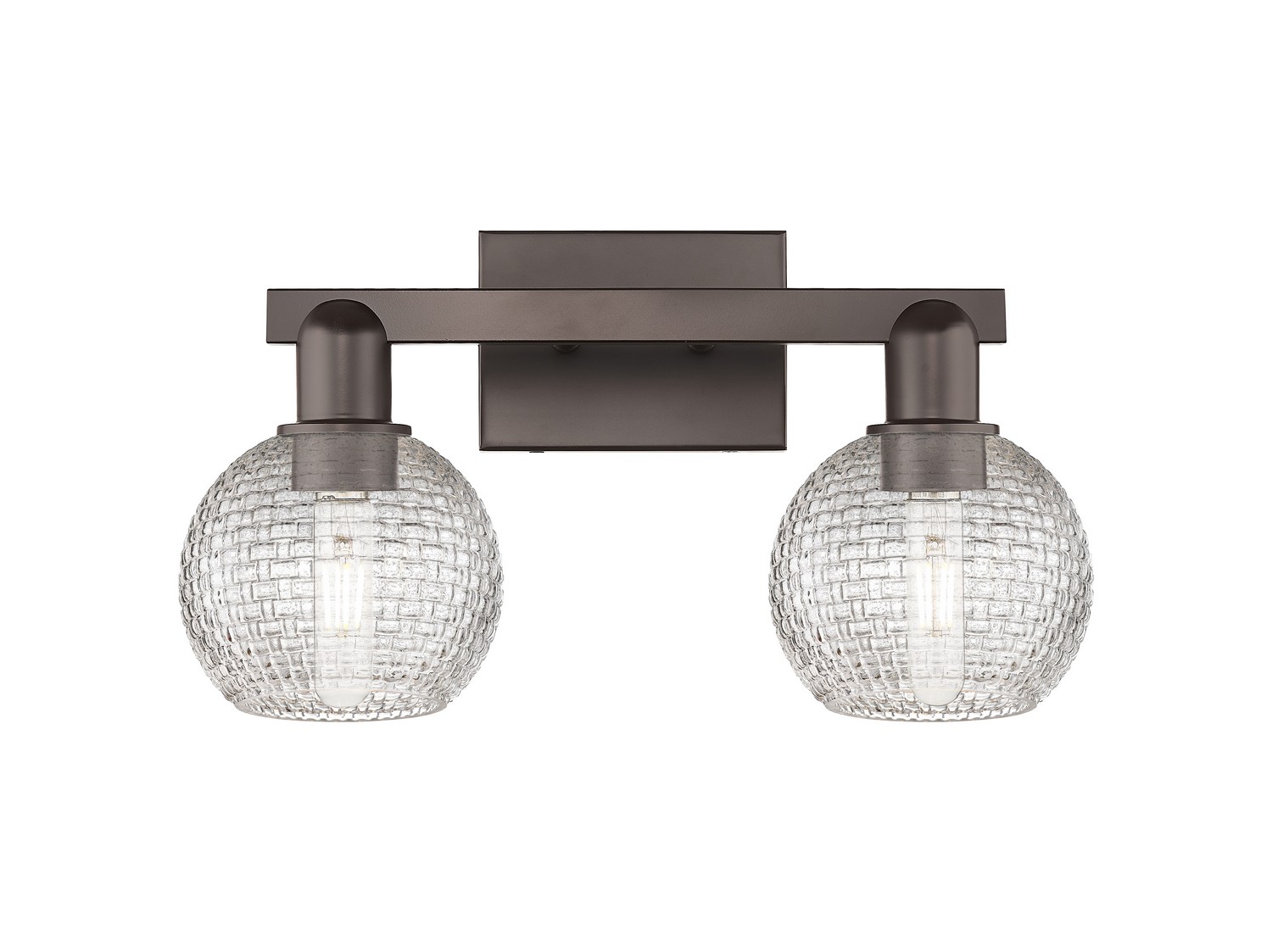 Two Light Bath Vanity by Innovations - Arcadia Collection, Oil Rubbed Bronze Finish - 716-2W-OB-G122C-6CL