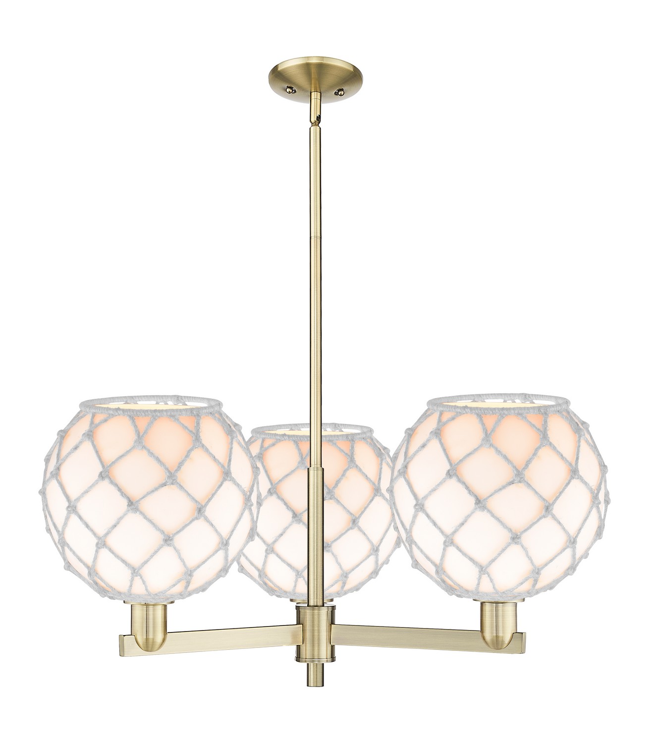 Three Light Pendant by Innovations - Arcadia Collection, Antique Brass Finish - 716-3CR-AB-G121-10RW