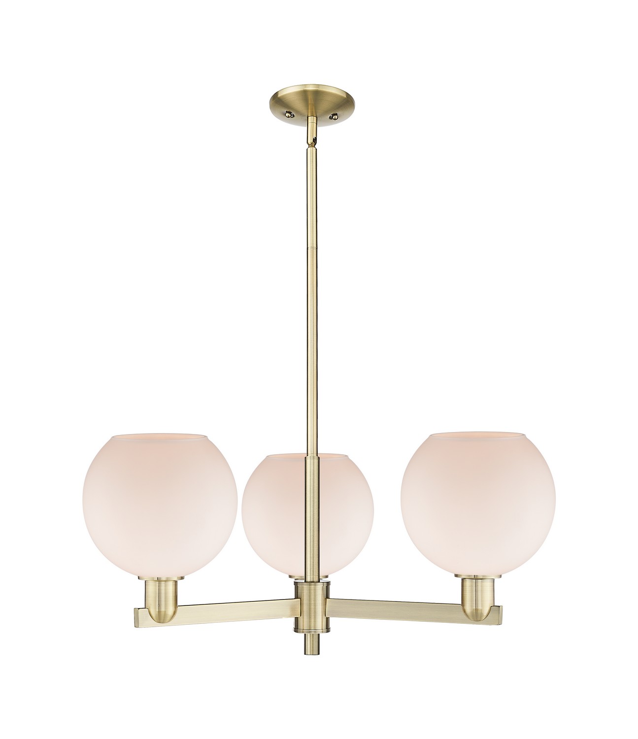Three Light Pendant by Innovations - Arcadia Collection, Antique Brass Finish - 716-3CR-AB-G121-8