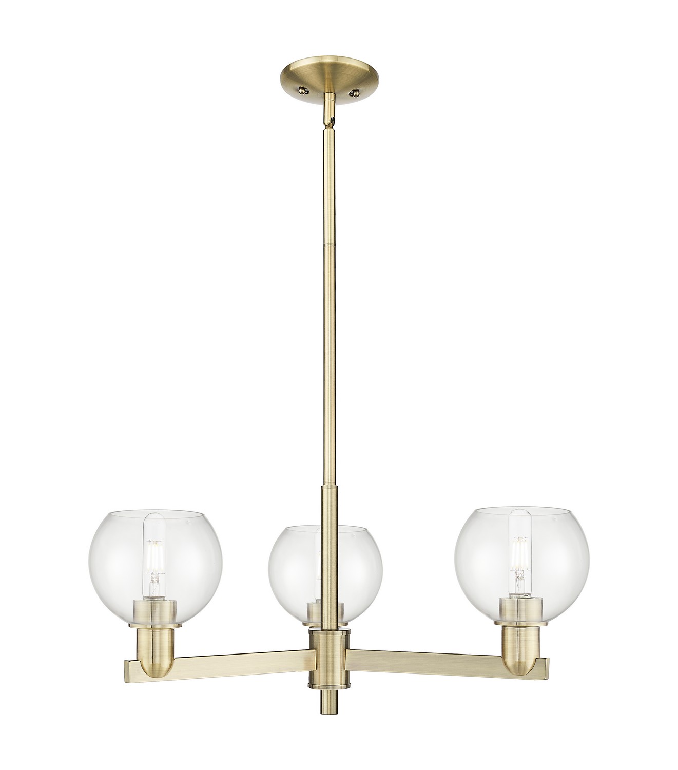 Three Light Pendant by Innovations - Arcadia Collection, Antique Brass Finish - 716-3CR-AB-G122-6