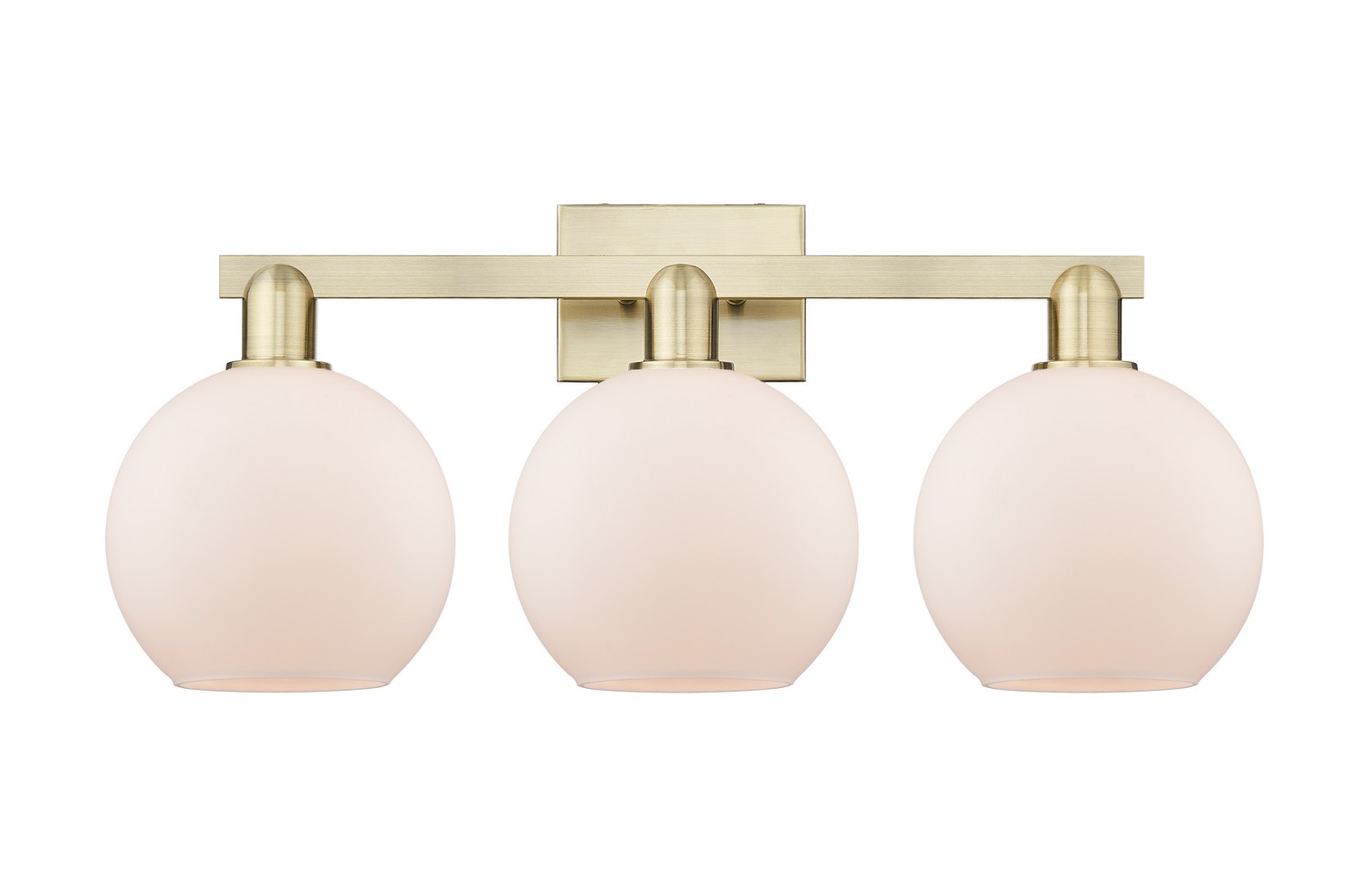 Three Light Bath Vanity by Innovations - Arcadia Collection, Antique Brass Finish - 716-3W-AB-G121-8