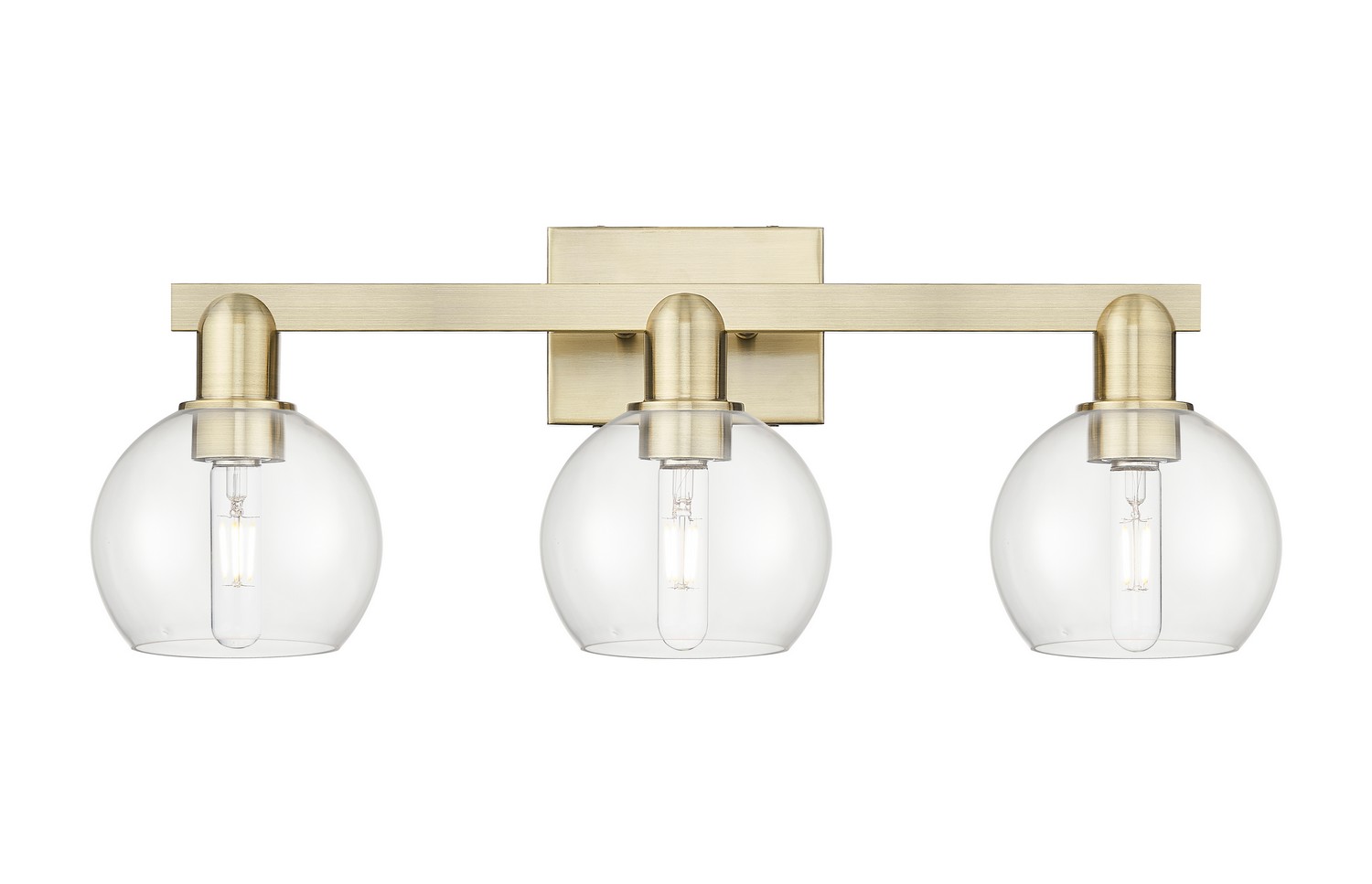 Three Light Bath Vanity by Innovations - Arcadia Collection, Antique Brass Finish - 716-3W-AB-G122-6