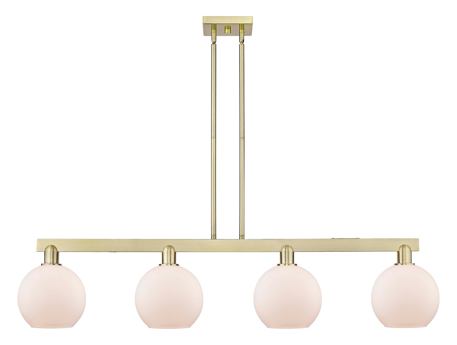 Four Light Island Pendant by Innovations - Arcadia Collection, Antique Brass Finish - 716-4I-AB-G121-8