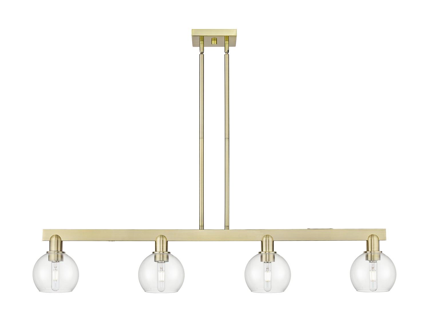 Four Light Island Pendant by Innovations - Arcadia Collection, Antique Brass Finish - 716-4I-AB-G122-6