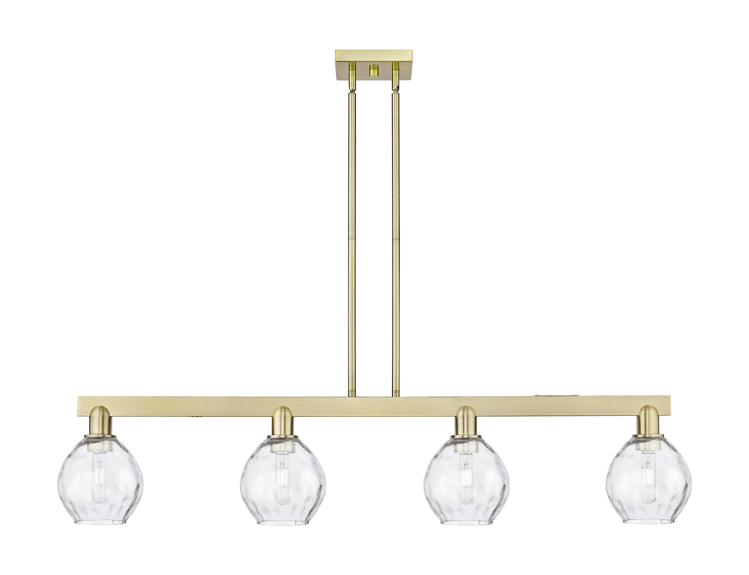 Four Light Island Pendant by Innovations - Arcadia Collection, Antique Brass Finish - 716-4I-AB-G362