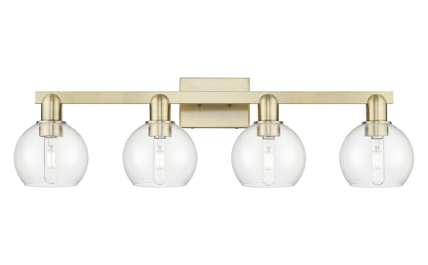 Four Light Bath Vanity by Innovations - Arcadia Collection, Antique Brass Finish - 716-4W-AB-G122-6