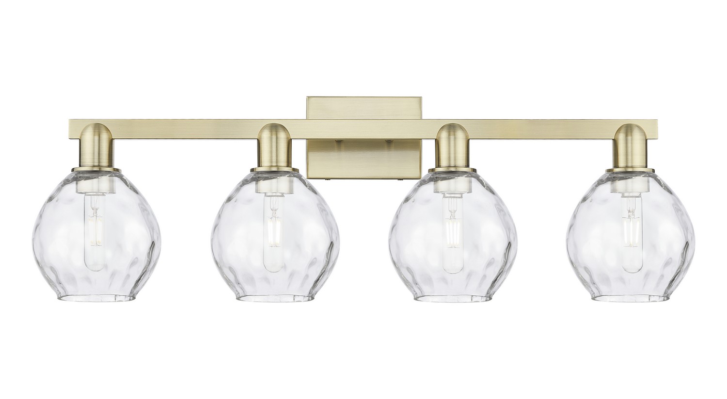 Four Light Bath Vanity by Innovations - Arcadia Collection, Antique Brass Finish - 716-4W-AB-G362