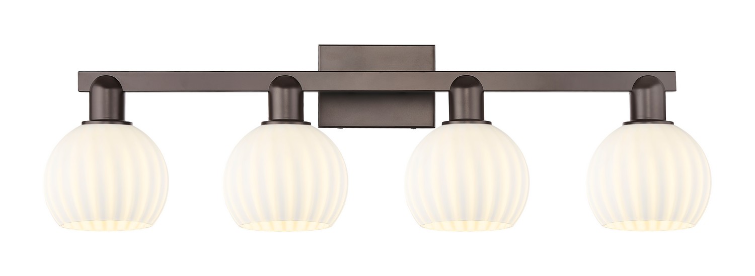 Four Light Bath Vanity by Innovations - Arcadia Collection, Oil Rubbed Bronze Finish - 716-4W-OB-G1217-6WV