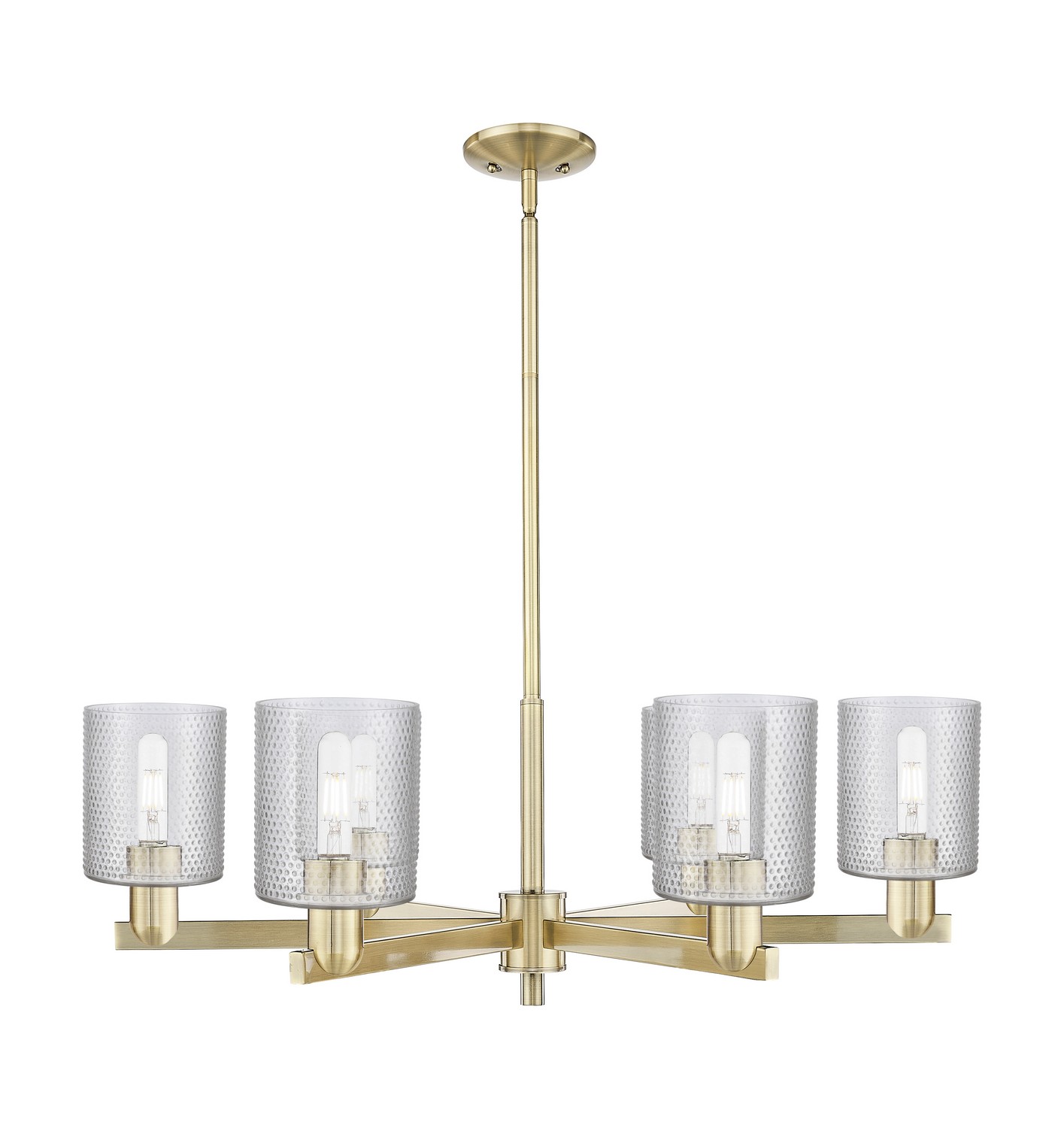 Six Light Chandelier by Innovations - Arcadia Collection, Antique Brass Finish - 716-6CR-AB-G112