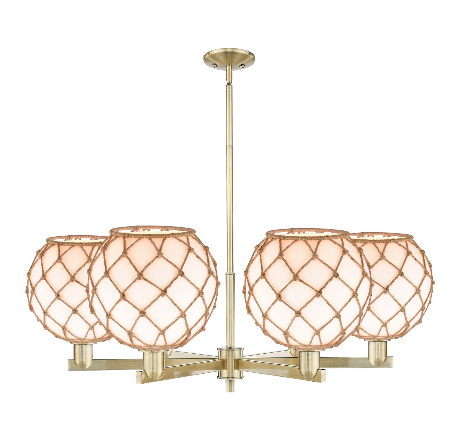 Six Light Chandelier by Innovations - Arcadia Collection, Antique Brass Finish - 716-6CR-AB-G121-10RB