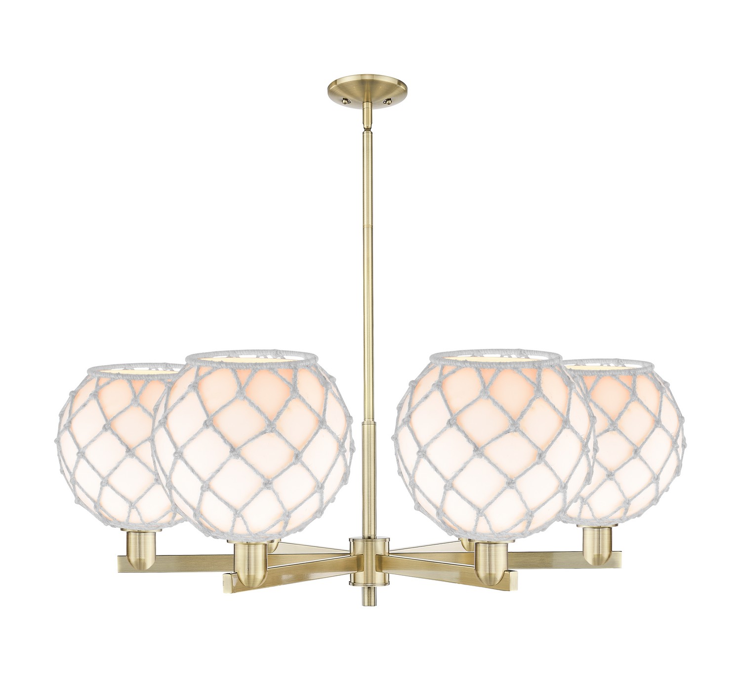 Six Light Chandelier by Innovations - Arcadia Collection, Antique Brass Finish - 716-6CR-AB-G121-10RW
