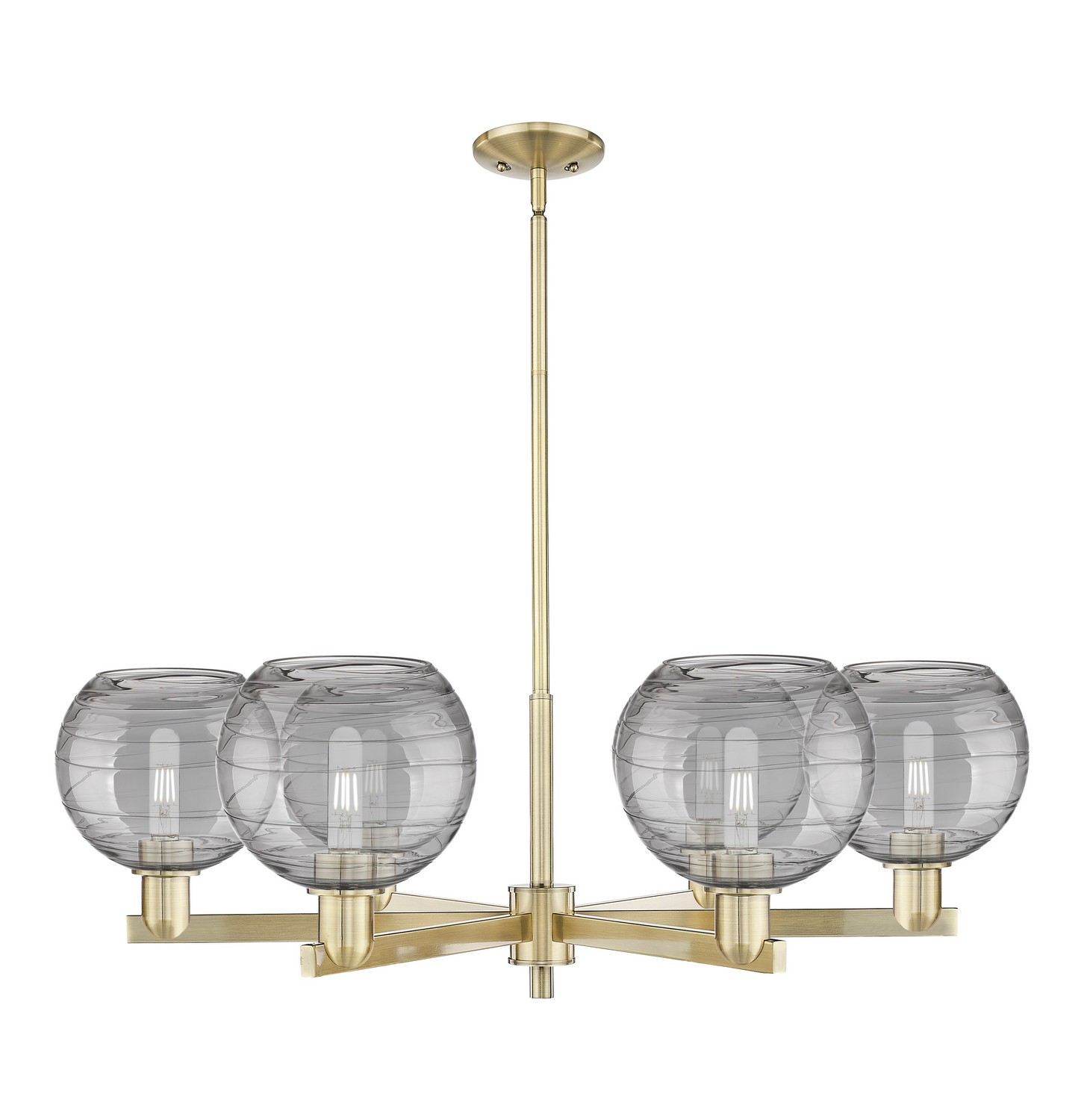 Six Light Chandelier by Innovations - Arcadia Collection, Antique Brass Finish - 716-6CR-AB-G1213-8SM