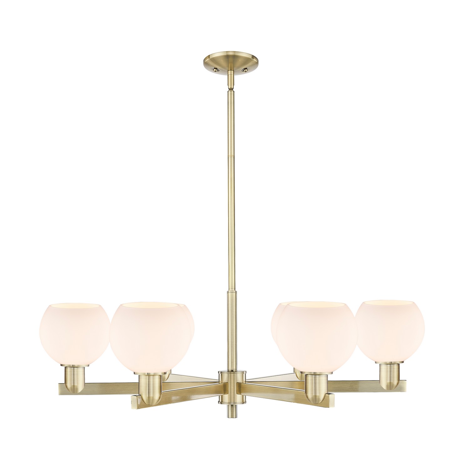 Six Light Chandelier by Innovations - Arcadia Collection, Antique Brass Finish - 716-6CR-AB-G121-6