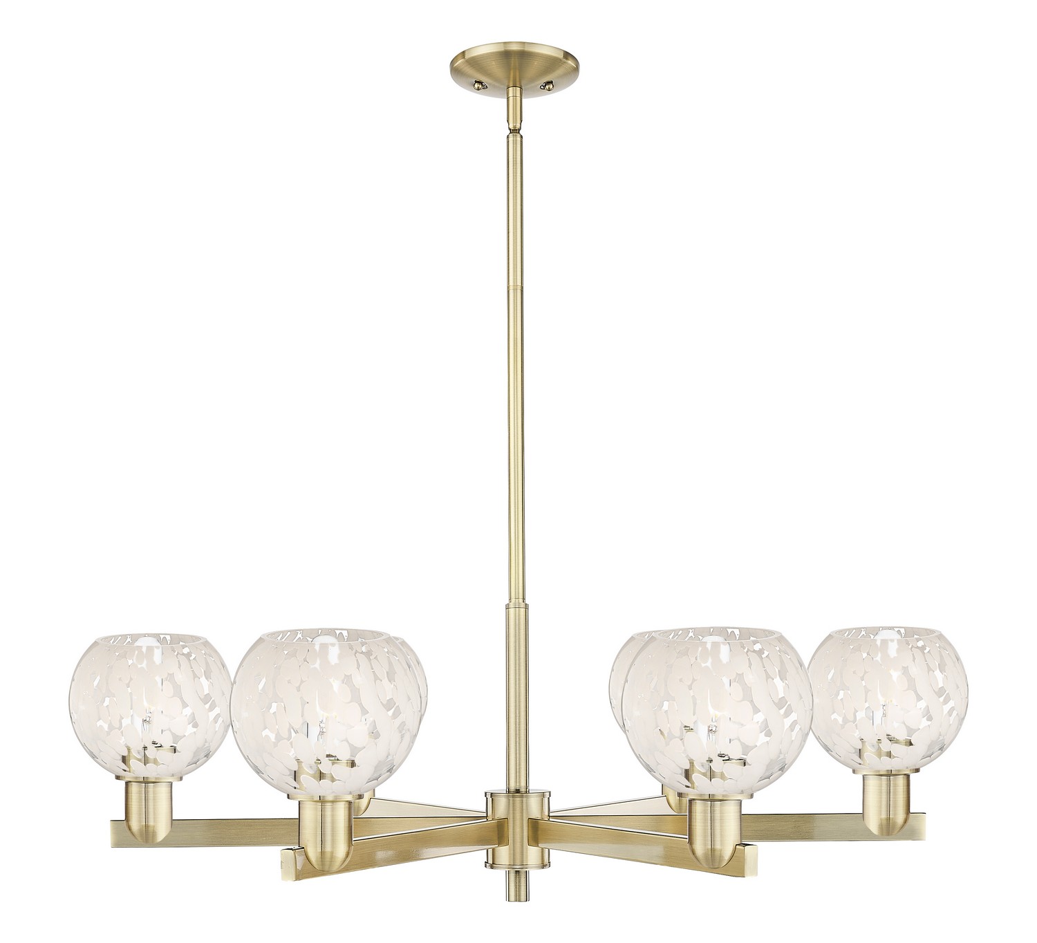 Six Light Chandelier by Innovations - Arcadia Collection, Antique Brass Finish - 716-6CR-AB-G1216-6WM